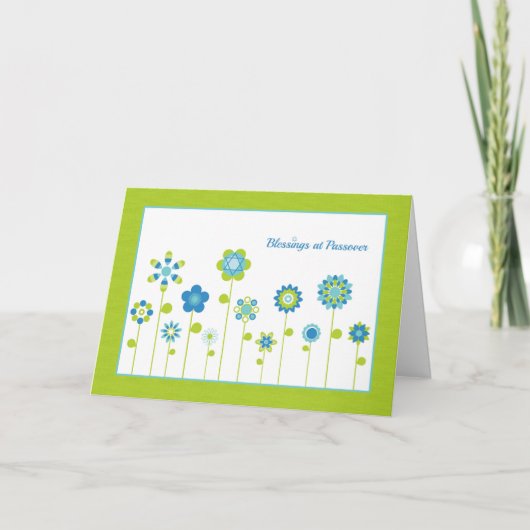 Carte Jardin aux fleurs, bénédictions à la Pâque (Devant)