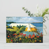 Carte Jardin aux fleurs et bungalow (Debout devant)