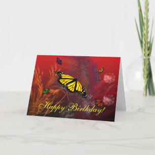 Carte Jardin aux papillons - Joyeux anniversaire!