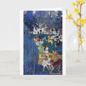 Carte Jardin avec chien et chat, Jessie Willcox Smith (Fleur jaune)