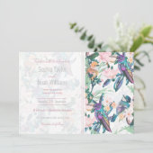 Carte Jardin botanique blanc Fleurs et oiseaux (Debout devant)