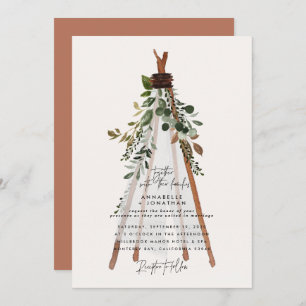 Carte Jardin botanique bohème moderne teepee botanique