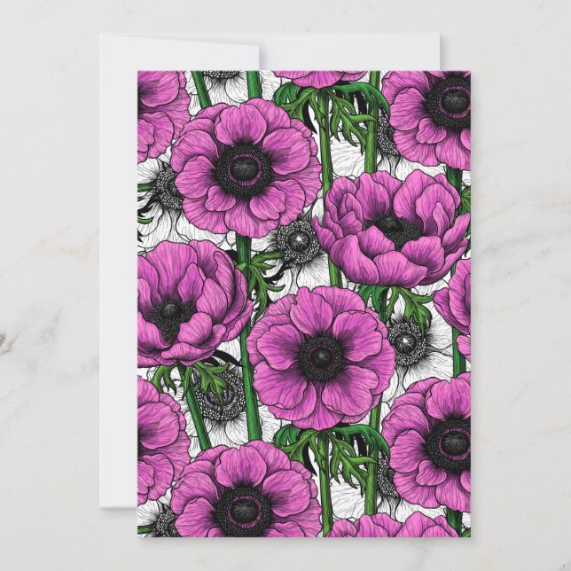 Carte Jardin d'anémone rose (Devant)