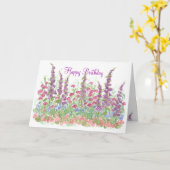Carte Jardin d'aquarelle de joyeux anniversaire de (Fleur jaune)