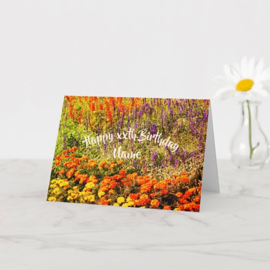 Carte Jardin de fleurs Art personnalisé Anniversaire (Petite plante)