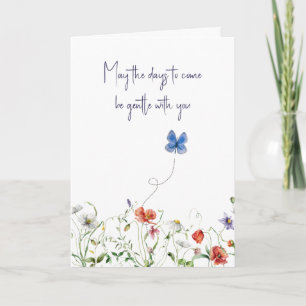 Carte Jardin de fleurs sauvages de sympathie avec papill