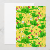 Carte Jardin de fraise sur jaune (Devant / Derrière)