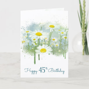 Carte Jardin de marguerites blanches pour 45e anniversai