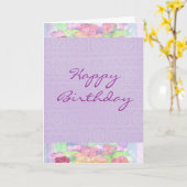 Carte Jardin de pensée de lavande d'aquarelle de joyeux (Fleur jaune)