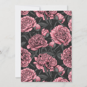 Carte Jardin de pivoine nocturne rose et gris
