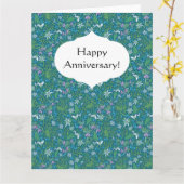 Carte Jardin de printemps Fête des Mères Bleu pourpre bl (Fleur jaune)