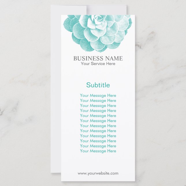 Carte Jardin de printemps Succulent Élégant Floral (Devant)