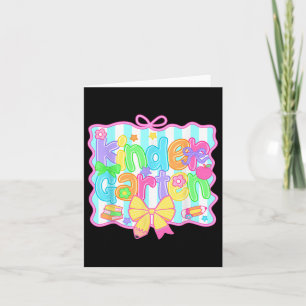 Carte Jardin d'enfants mignon crayon Coquette Bow Enseig