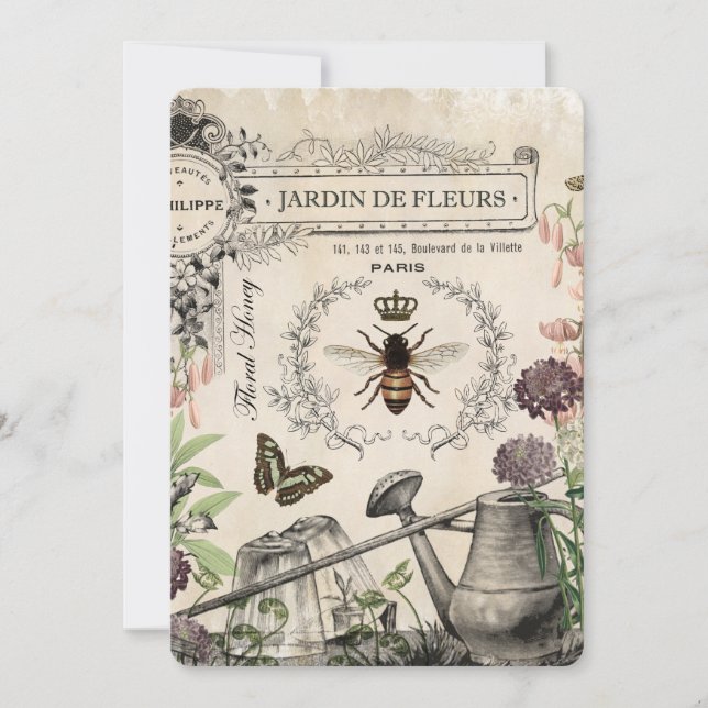 CARTE JARDIN DES BEE FRANÇAIS (Devant)