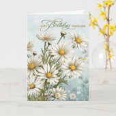 Carte Jardin des marguerites avec nom Anniversaire (Fleur jaune)