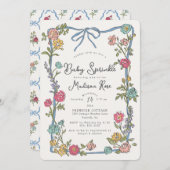 Carte Jardin d'été Bright Floral Baby Sprinking (Devant / Derrière)