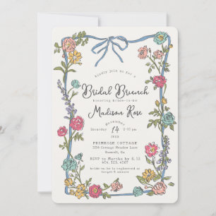 Carte Jardin d'été Bright Floral Bridal Brunch