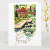 Carte Jardin d'été d'anniversaire (Fleur jaune)