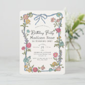 Carte Jardin d'été Fête Florale brillante Anniversaire (Debout devant)