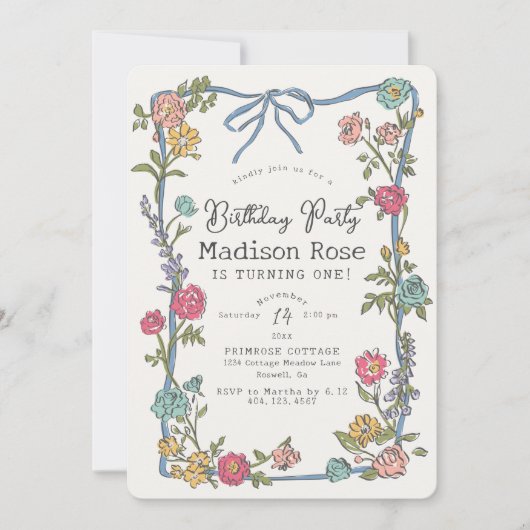 Carte Jardin d'été Fête Florale brillante Anniversaire (Devant)