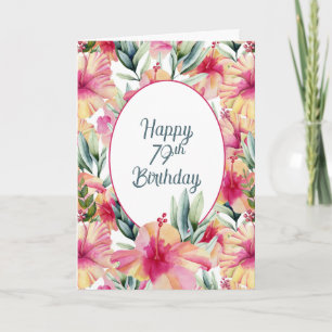 Carte Jardin d'Hibiscus pour 79e anniversaire