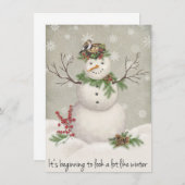 Carte jardin d'hiver vintage moderne snowboard (Devant / Derrière)