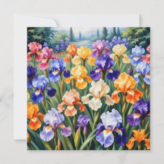 Carte Jardin en iris coloré (Devant)