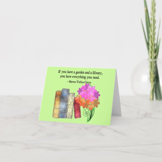 CARTE JARDIN ET BIBLIOTHÈQUE (Devant)