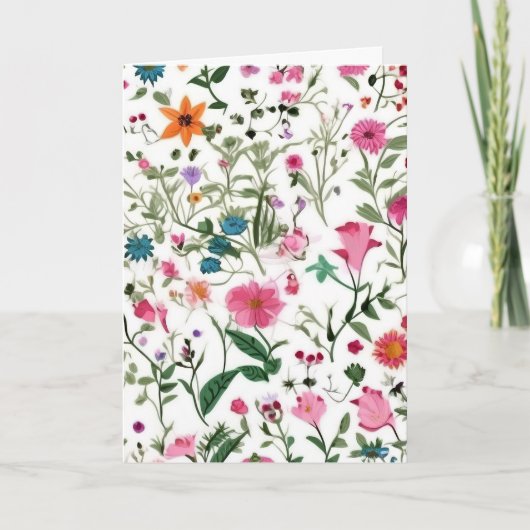 Carte Jardin Fleur sauvage d'été pour Anniversaire (Devant)