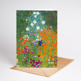 Carte Jardin fleuri   Gustav Klimt