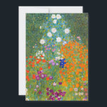 Carte Jardin fleuri | Gustav Klimt<br><div class="desc">Jardin aux Fleurs (1905-1907) de l’artiste autrichien Gustav Klimt est un chef-d’oeuvre vibrant de l’art du début du XXe siècle. Cette scène luxuriante et impressionniste déborde de fleurs colorées dans une tapisserie de la nature fascinante, reflétant le style décoratif de Klimt et l’amour pour les motifs floraux. Les textures riches...</div>