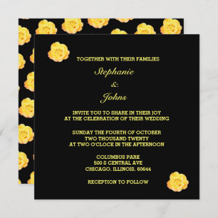 Carte Jardin Floral Jaune Jardin élégant Mariage classe