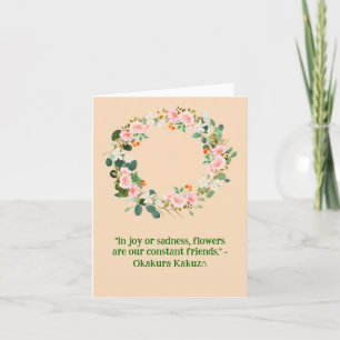 Carte Jardin floral rose vierge fleurit couronne