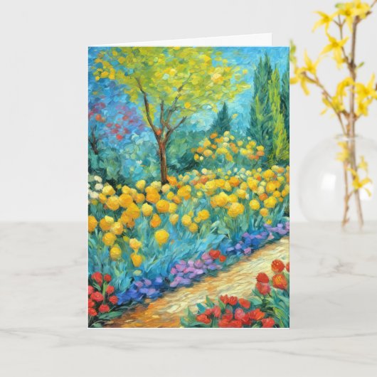 Carte Jardin Impression Anniversaire (Fleur jaune)