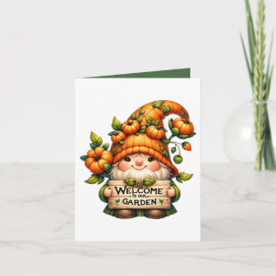 Carte Jardin mignon bienvenue Automne personnalisable