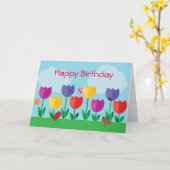 Carte Jardin naturel Tulip Joyeux anniversaire (Fleur jaune)