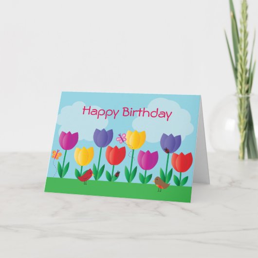 Carte Jardin naturel Tulip Joyeux anniversaire (Devant)