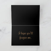 Carte Jardin noir et cuivre Je suis désolé (Intérieur)