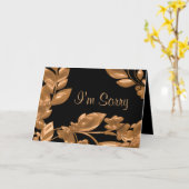 Carte Jardin noir et cuivre Je suis désolé (Fleur jaune)