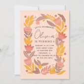 Carte Jardin rose pâle fleuri anniversaire de enfant (Devant)