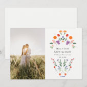 Carte Jardin secret Boho mariage floral Enregistrer la d (Devant / Derrière)