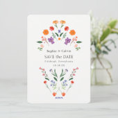 Carte Jardin secret Boho mariage floral Enregistrer la d (Debout devant)