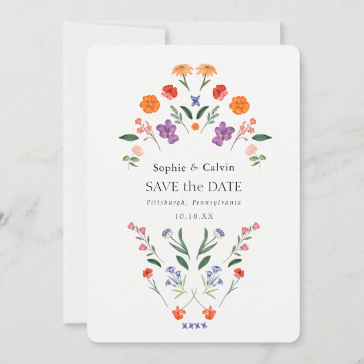 Carte Jardin secret Boho mariage floral Enregistrer la d (Devant)