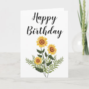 Carte Jardin Sunflower Croquis Joyeux anniversaire