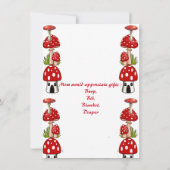Carte Jardin Toadstool Rustique Roses Baby's 1er anniver (Dos)