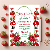 Carte Jardin Toadstool Rustique Roses Baby's 1er anniver