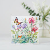 Carte Jardin tranquille : Anniversaire du papillon flora (Debout devant)