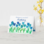 Carte Jardin Tulip Fleurs d'aquarelle Joyeux anniversair (Fleur jaune)