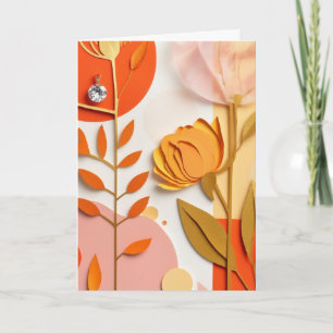 Carte Jardin vibrant en papier découpé en fleurs