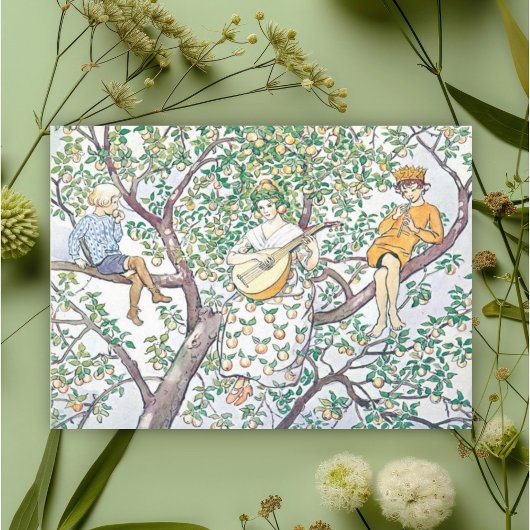 Carte Jardin vintage Enfants Little Lasse Elsa Beskow